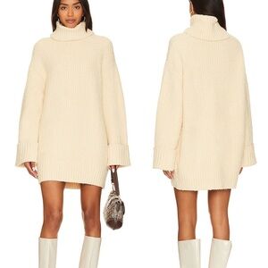 Lovers + Friends Cream Long Sleeve Sweater Dress